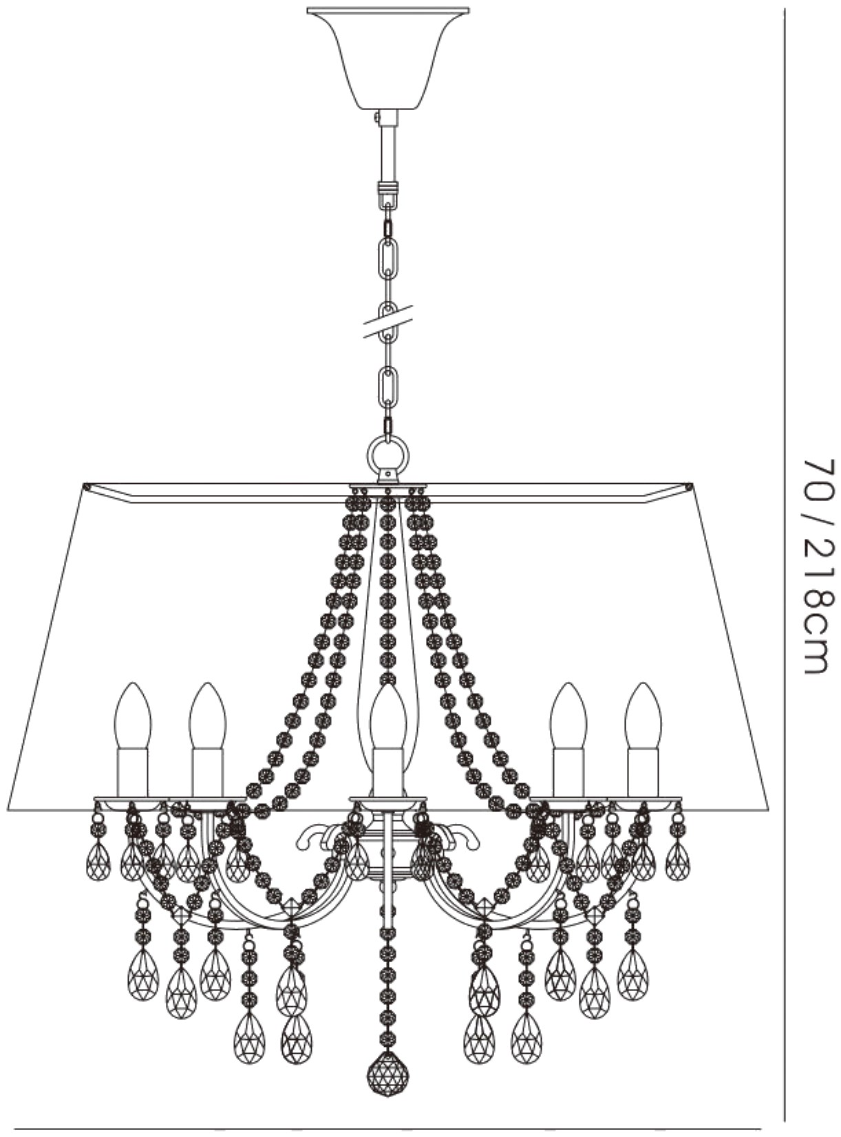 Olivia Polished Chrome-Ivory Cream Crystal Ceiling Lights Diyas Shaded Crystal Fittings